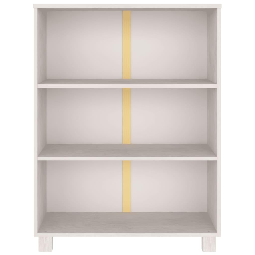 vidaXL Book Cabinet White 33.5&quot;x13.8&quot;x13.8&quot; Solid Wood Pine
