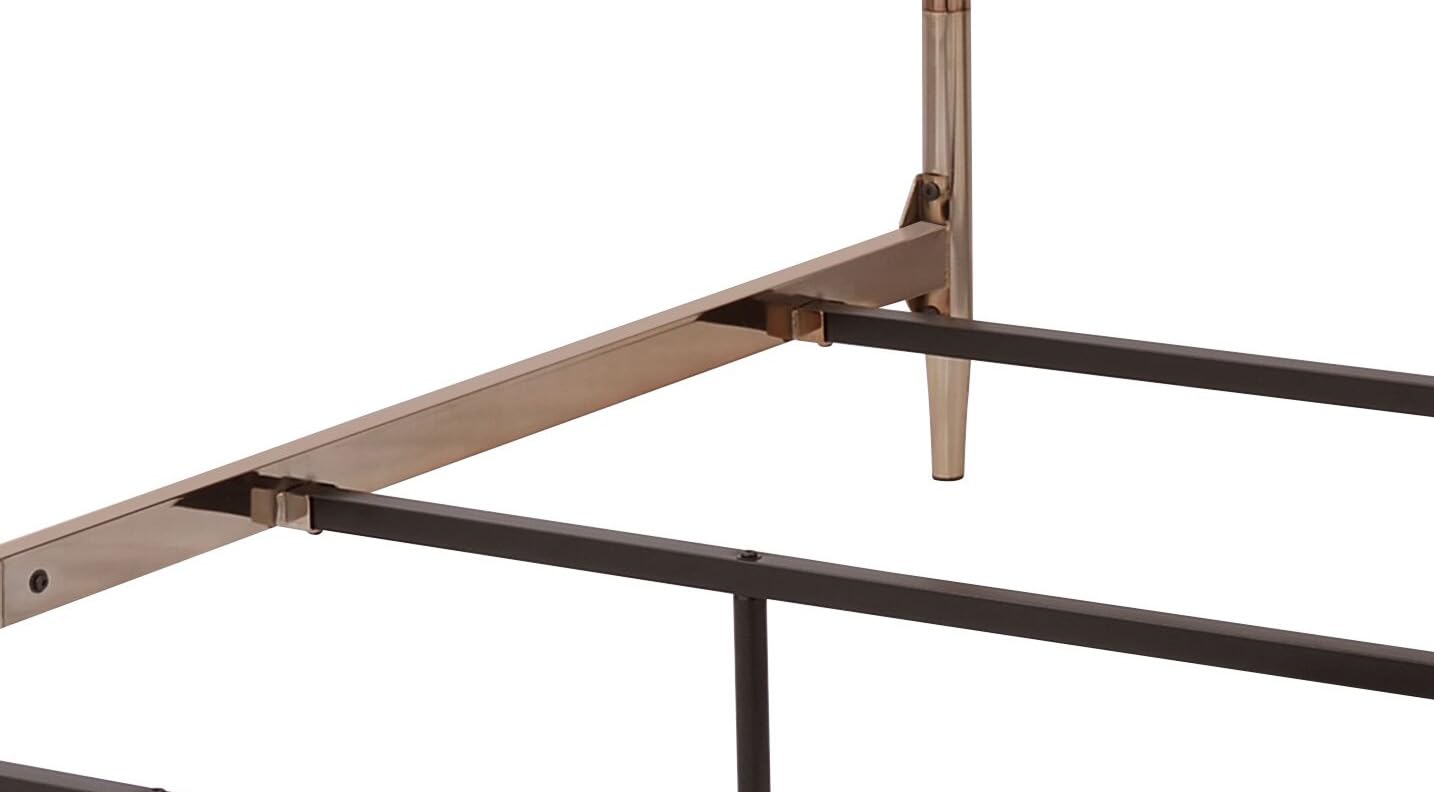 Acme Marianne Queen Metal Frame Sleigh Bed in Copper and Rose Gold