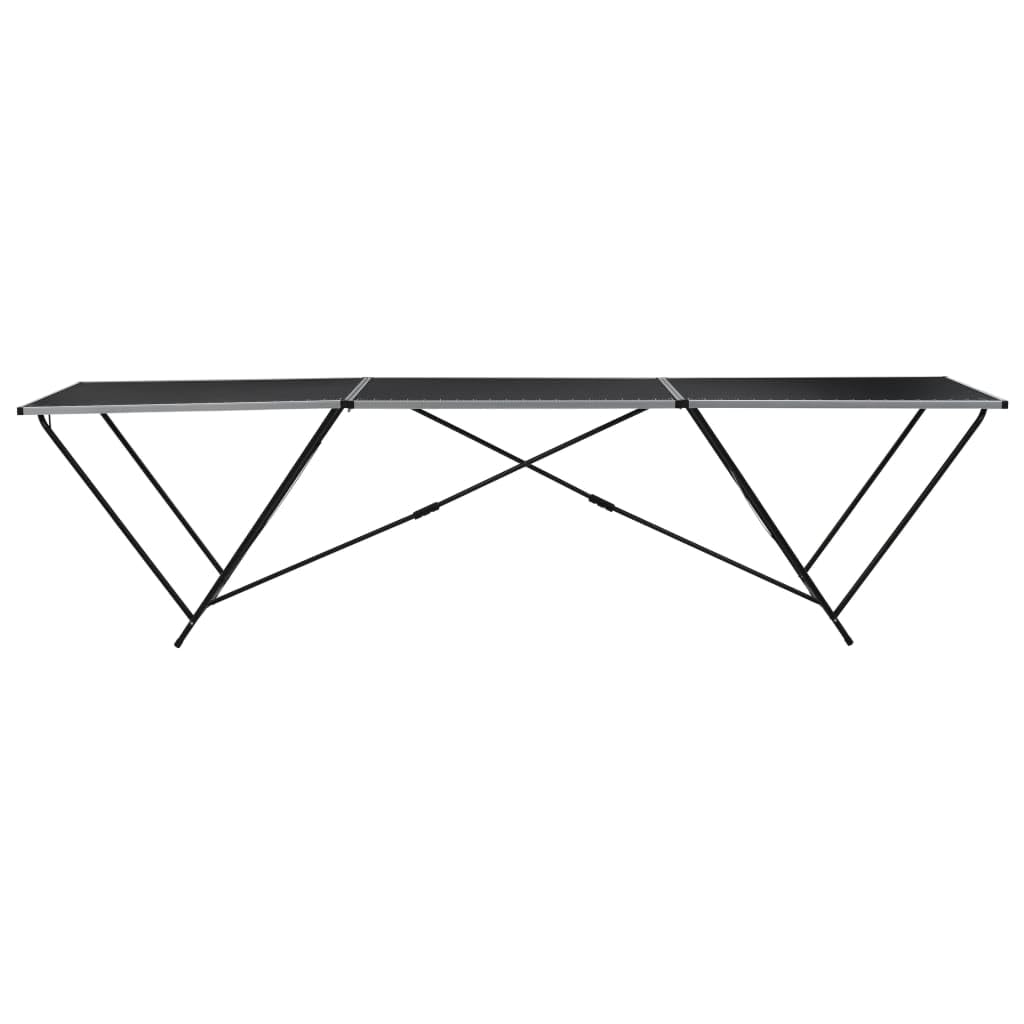 vidaXL Folding Pasting Table Trestle Foldable Table Wallpaper Decorating Workbench Tool Indoor Outdoor Home Garden 118.1&quot; MDF and Aluminum