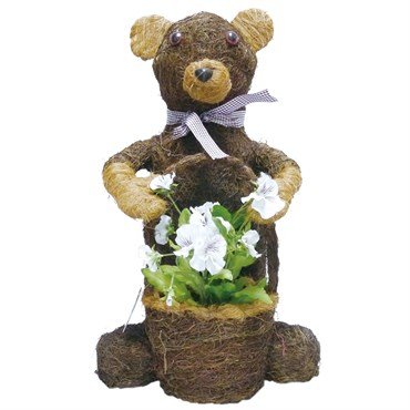 Gardener Select (Ra818 Decorative Brushwood Animal Planter - Indoor & Outdoor Bear Shaped Topiary Pot Planter For Gardening (14