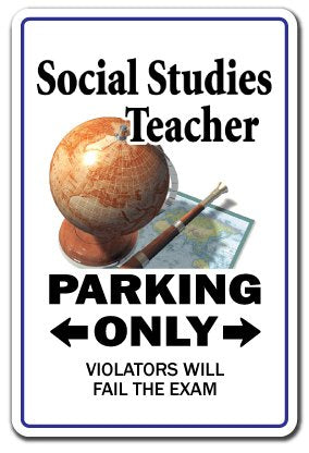 Social Studies Teacher Decal | Indoor/Outdoor | Funny Home D  Cor For Garages, Living Rooms, Bedroom, Offices | Signmission Clas