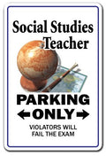 Social Studies Teacher Decal | Indoor/Outdoor | Funny Home D  Cor For Garages, Living Rooms, Bedroom, Offices | Signmission Clas