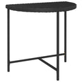 vidaXL Modern Patio Table in Black - Poly Rattan Table with Powder-Coated Steel Frame - Easy Assembly - Indoor/Outdoor Use - Dimensions 31.5"x19.7"x29.5"