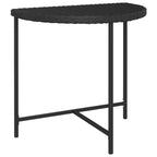 vidaXL Modern Patio Table in Black - Poly Rattan Table with Powder-Coated Steel Frame - Easy Assembly - Indoor/Outdoor Use - Dimensions 31.5"x19.7"x29.5"