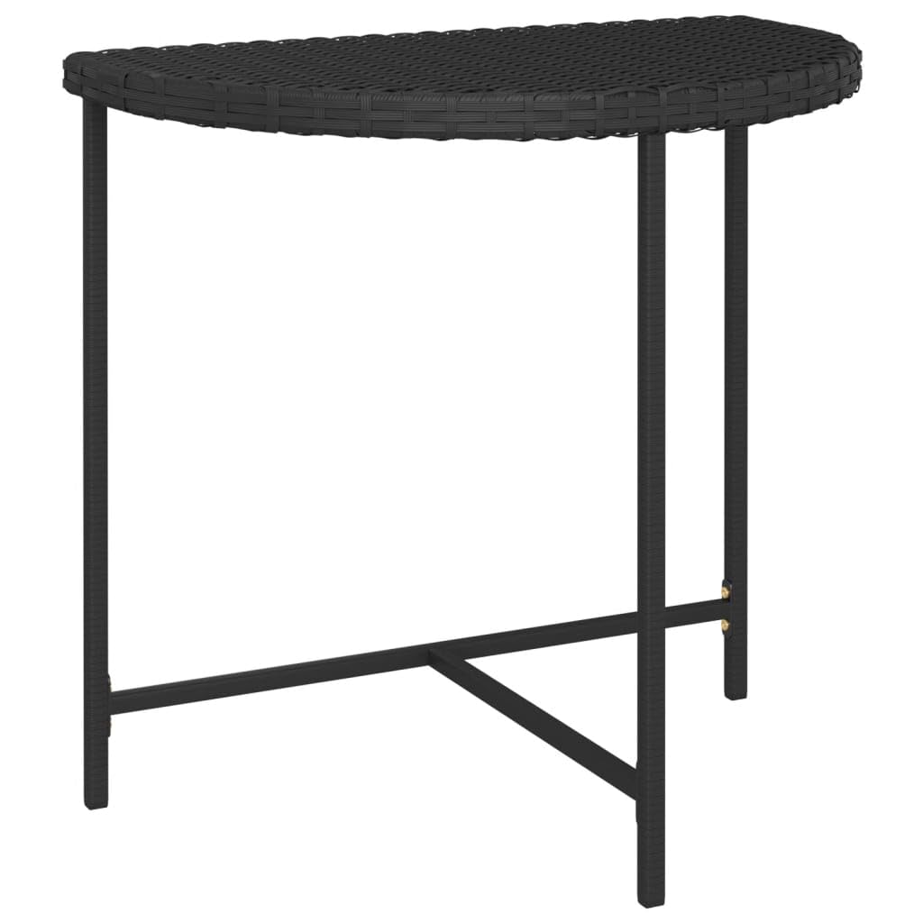 vidaXL Modern Patio Table in Black - Poly Rattan Table with Powder-Coated Steel Frame - Easy Assembly - Indoor/Outdoor Use - Dimensions 31.5"x19.7"x29.5"