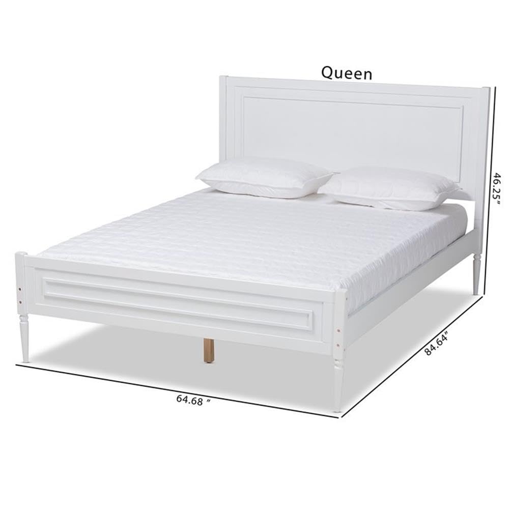 Baxton Studio Daniella Modern and Contemporary White Finished Wood Full Size Platform Bed
