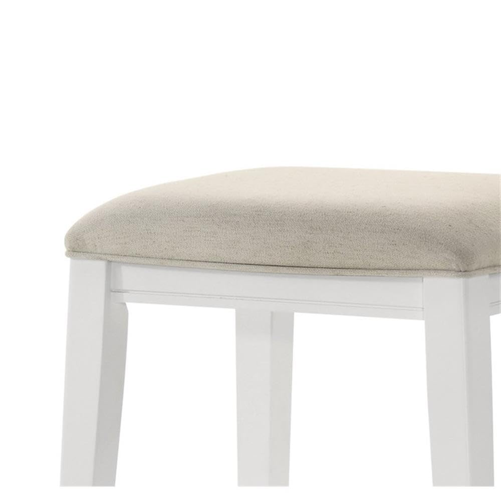 LILOLA LIVING Sasha White Counter Height Stool with Upholstered Seat - Thumbnail 2