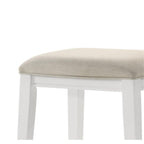LILOLA LIVING Sasha White Counter Height Stool with Upholstered Seat