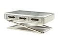 HomeRoots Aluminum, Top Grain Leath 51" X 33" X 19" Aluminum Coffee Table