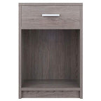 Contemporary Ergode Wood Rennick Accent Table - Rustic Charm, Side Table, Drawer, Cabinet, Mini-Bookshelf, Printer Stand, Ash Gray