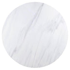 Acme Gerardo Round Marble Top Dining Table in White and Weathered Espresso