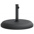 vidaXL Parasol Base - Round Concrete-Filled Plastic Umbrella Stand for 1.3"/1.4"/1.5" Poles - Black, 19.5"x12.6", 55.1 lb