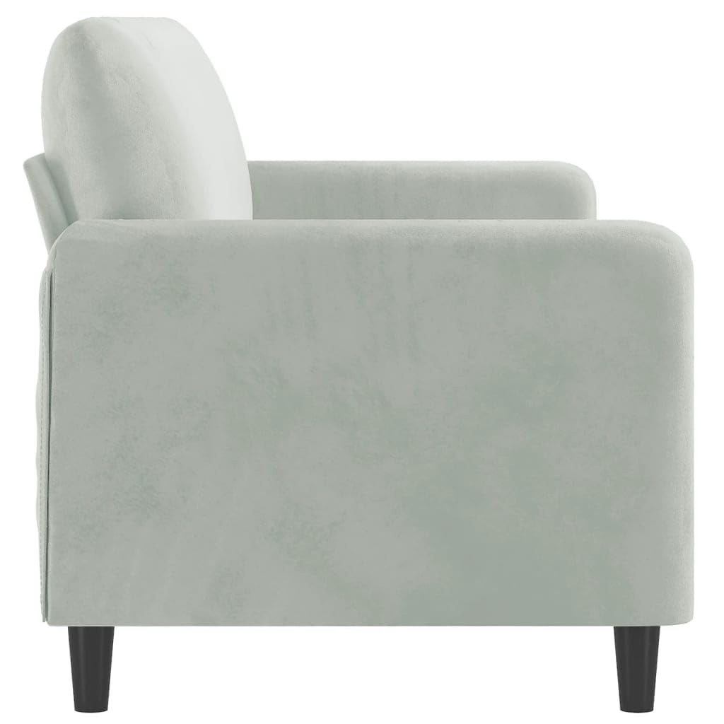 vidaXL 3-Seater Sofa in Light Gray Velvet with Metal Frame, Modern Design, Spacious Seating, Ideal for Living Room, Lounge Area, and Office