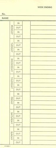 400 Time Cards, Bi-Weekly, 2-Sided, 3-3/8 Inch X 9 Inch, For Amano, Acroprint, Compumatic, Icon, Lathem, Simplex, And Others