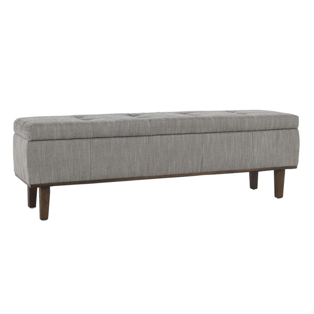 Kosas Home Louise 54&Quot; Polyester Fabric Tufted Storage Bench In Gray
