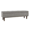 Kosas Home Louise 54&Quot; Polyester Fabric Tufted Storage Bench In Gray