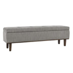 Kosas Home Louise 54&Quot; Polyester Fabric Tufted Storage Bench In Gray