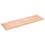 vidaXL Table Top, Light Brown Treated Oak Wood, Foldable for Space Saving, Handcrafted with Live Edge, Perfect for Indoor or Outdoor use - 70.9x23.6x(0.8-1.6)