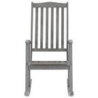 vidaXL Rocking Chair, Outdoor Rocking Chair with Cushions, Wooden Rocking Chair for Garden Balcony Backyard, Retro Style, Gray Solid Wood Acacia