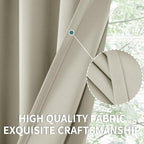 Bgment Short Blackout Curtains 36 Inches Length For Kitchen Camper - Rod Pocket Thermal Insulated Small Window Drapes For Bathroom Basement, Light Camel, 2 Panels, 34 X 36 Inch