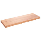 vidaXL Solid Oak Wood Wall Shelf, Light Brown – Handmade with Live Edge, Versatile and Lightweight Design for Home Décor