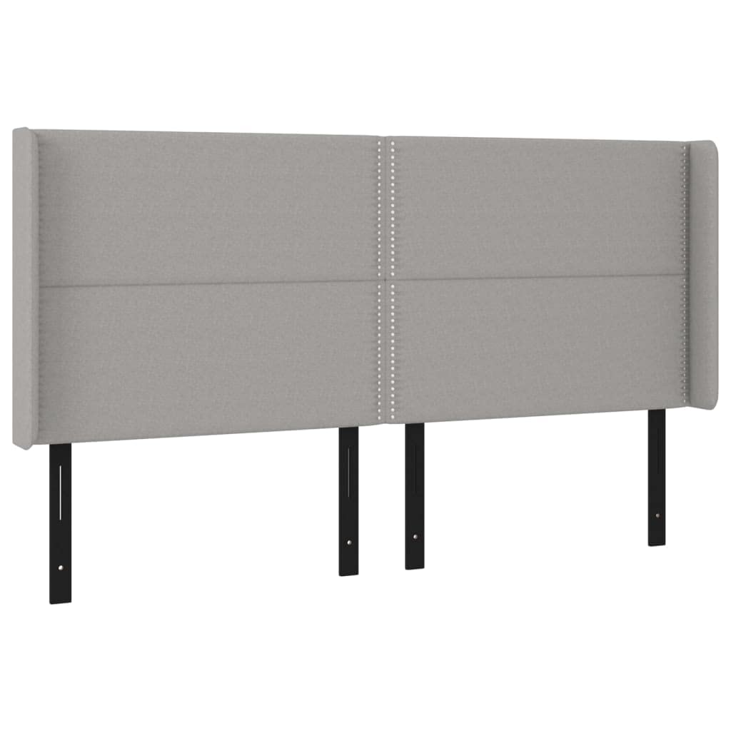 Vidaxl Headboard, Upholstered Headboard For Bed Home, Bed Headboard With Ears, Bedroom Furniture, Light Gray 64.2"X6.3"X46.5"/50.4" Fabric