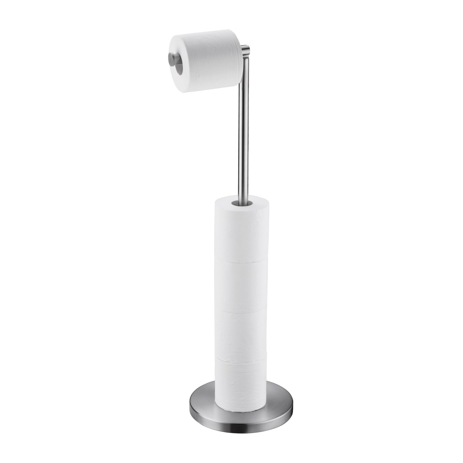 BAGNOLUX Bathroom Toilet Paper Holder Stand with Reserve, SUS304 Stainless Steel Rustproof Pedestal Tissue Roll Holder Heavy Dut