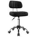 BFTOU Black Square Swivel Stool with Wheel for Work SPA Shop Massage Height-Adjustable and Cost-Effective Rolling Stool Chair wi