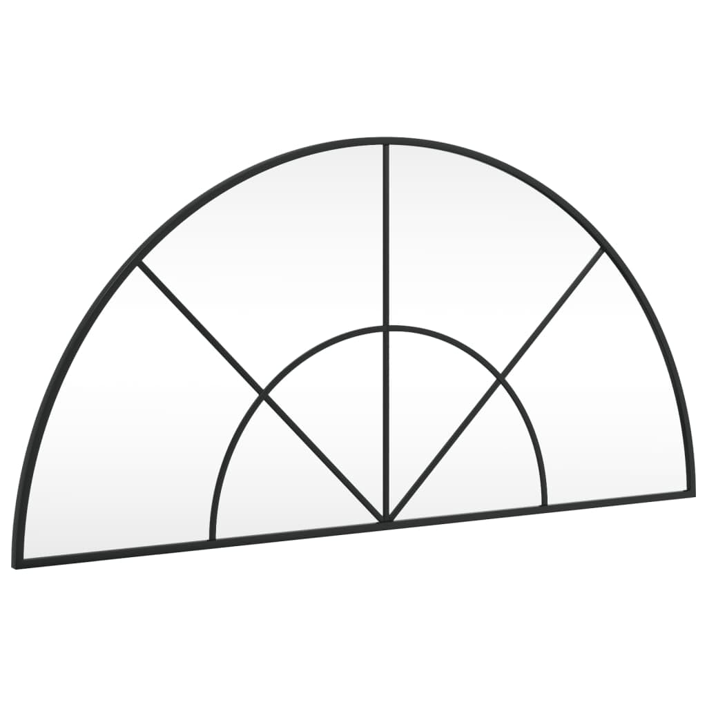 vidaXL Wall-Mounted Mirror in Black Iron with Durable Construction - Practical and Decorative Accessory for Various Rooms - 39.4&quot;x19.7&quot; in Size