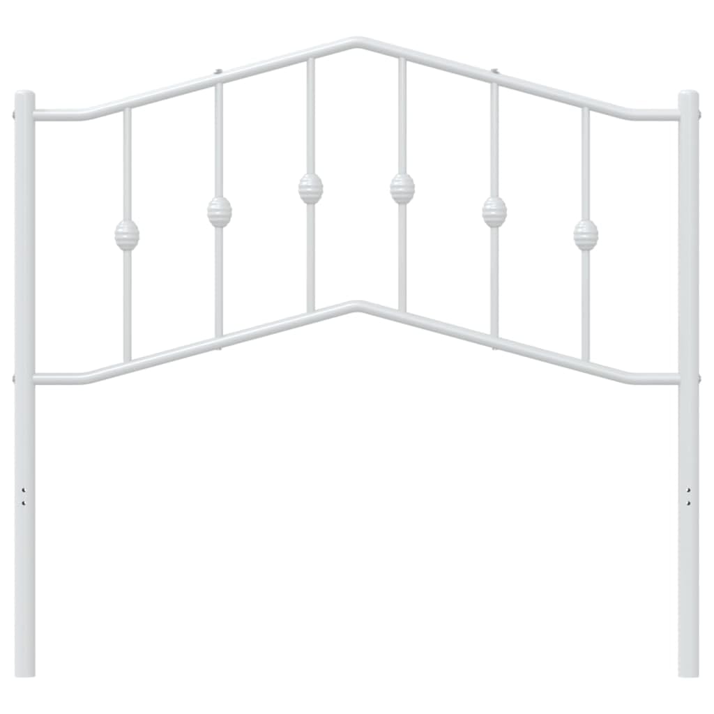 vidaXL White Metal Headboard - Stylish Round-Tube Design, Robust Steel Construction with Powder Coating for Durability - 39.4&quot; Suitable Mattress Width, Requires Assembly