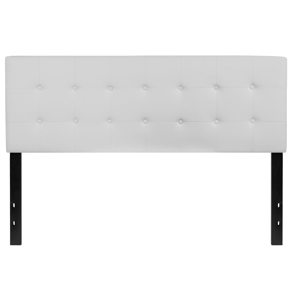 Flash Furniture Lennox Tufted Upholstered Queen Size Headboard In White Vinyl