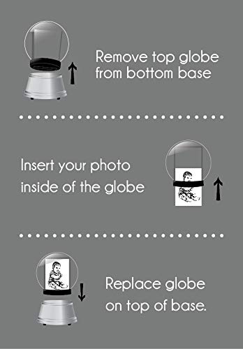 Neil Enterprises Inc. Chrome Photo Snow Globe with Silver Base - 4.25 x 6 x 4 Decorative Keepsake