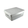 Uttarzone Plastic Baskets Bin For Storage Set With Lid ((24.8 X 19 X 11Cm (Small))