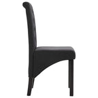vidaXL Dining Chairs Set, 2-Piece, Dark Gray Fabric Upholstery, Comfortable Seating with Thick Soft Padding, Stable Rubberwood Frame, Ideal for Kitchen-Dining Room