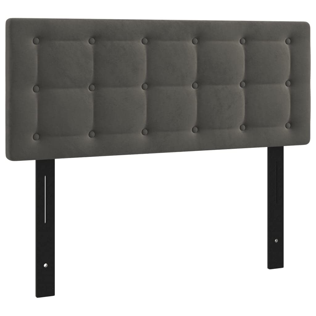 vidaXL LED Headboard, Upholstered Headboard for Bed Home, Bed Headboard with LED Light, Bedroom Furniture, Dark Gray 39.4"x2"x30.7"/34.6" Velvet