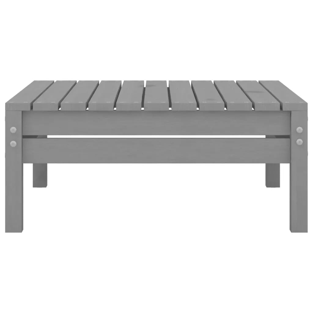 Garten Fußhocker Grau Kiefer Massivholz