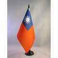 Taiwan Table Flag 5' X 8' - Taiwanese Desk Flag 21 X 14 Cm - Black Plastic Stick And Base - Az Flag