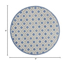 HomeRoots Blue/Grey 100% Polypropylene 4â?? Round Blue and Gray Indoor Outdoor Area Rug