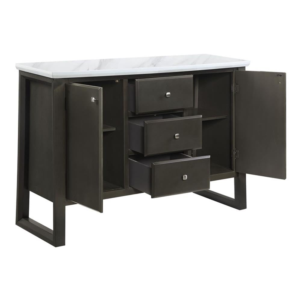 Acme Madan Server in Gray Oak Finish