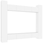 vidaXL TV Cabinet Set 8 Piece Home Bedroom Living Room Entertainment Center Console HiFi Cabinet TV Stand Media Unit Furniture White Engineered Wood
