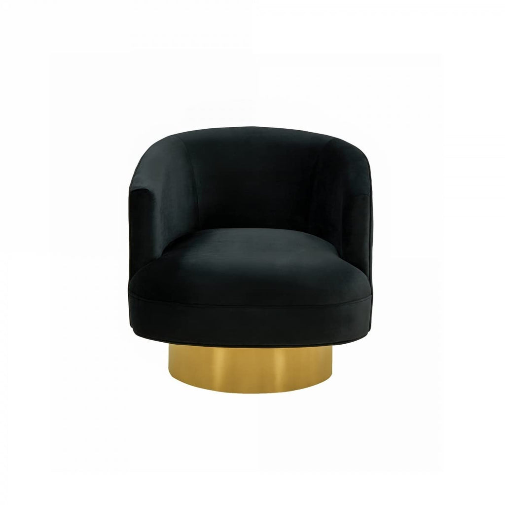 HomeRoots Modern Black and Gold Velvet Accent Chair