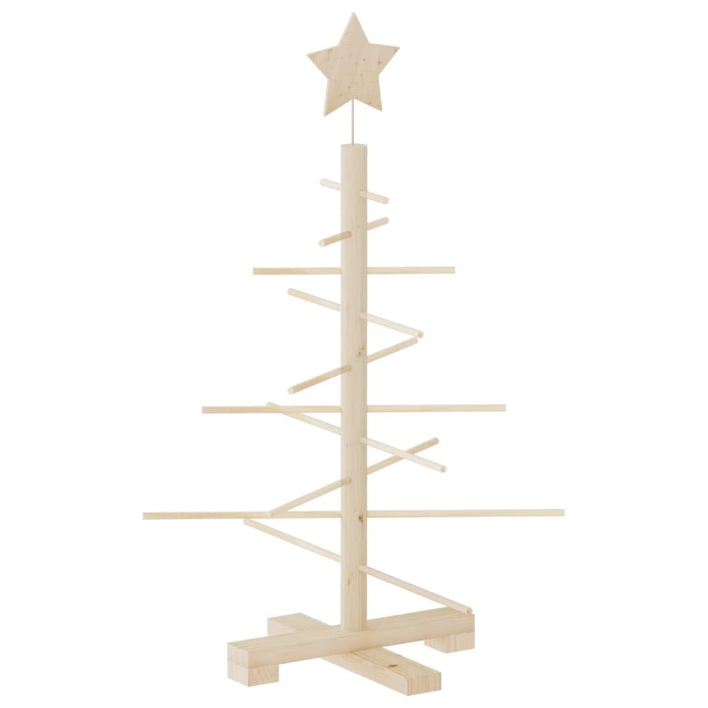 vidaXL Wooden Christmas Tree - DIY Decoration, Solid Pine/Bamboo, Festive Home Decor, 18.9&quot;x18.9&quot;x29.5&quot;, Rustic-Look for Home/Office