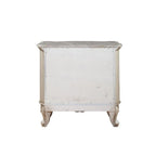 Acme Gorsedd 2-Drawer Wooden Nightstand with Marble Top in Golden Ivory