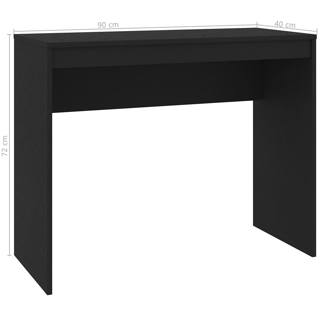 vidaXL - Engineered Wood Black Computer Desk for Home Office/Bedroom - Durable, Compact & Multipurpose