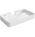 Z metnal Small Glass Bathroom Shelves, White Floating Wall Shelf, Mini Wall Mounted (White Clear Glass, 8 inch/20cm), 1pcs