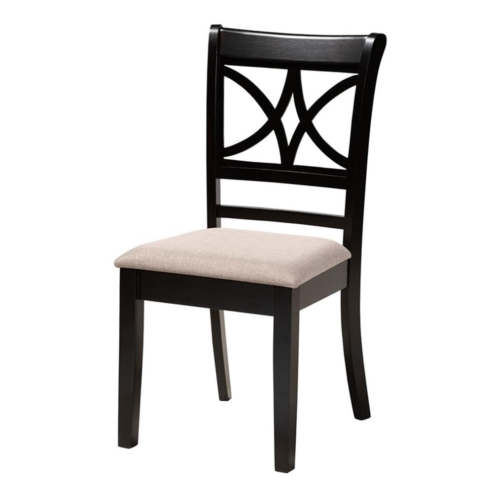 Baxton Studio Brooke Modern Beige Fabric And Dark Brown Finished Wood 5-Piece Dining Set