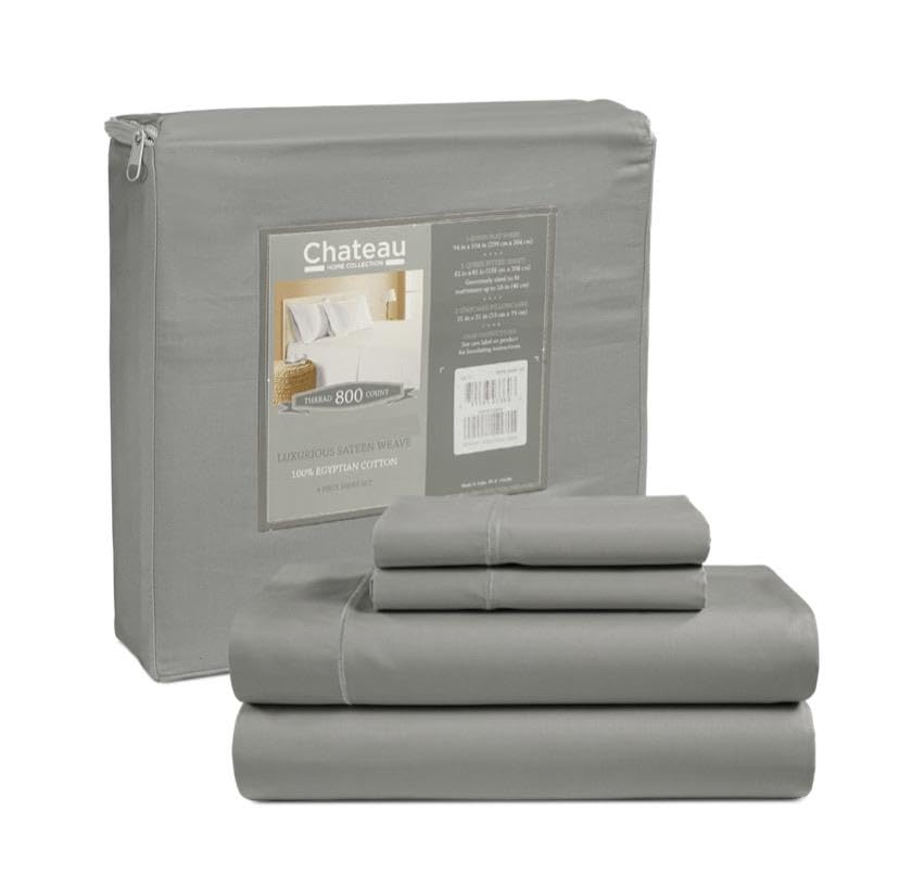 Deep Pocket Queen Sheets Set Egyptian Cotton Sheet & Pillowcase Sets,800 Thread Count Sateen Finish Sheets Queen Size Bedding Se