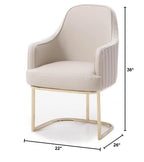 HomeRoots Grey Faux Leather, Stainless Steel Gray Gold Modern Dining Chair