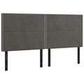 Vidaxl Led Headboard Home Indoor Bedroom Bed Accessory Upholstered Bed Header Furniture With Led Dark Gray 78.7"X2"X46.5"/50.4" Velvet