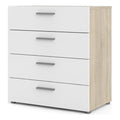 Austin 4 Drawer Chest, Oak Structure/White High Gloss